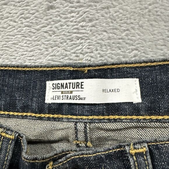 Levi's Jeans Men's 31 Relaxed Fit Gold Signature Dark Blue Denim Wash Faded - Picture 2 of 10